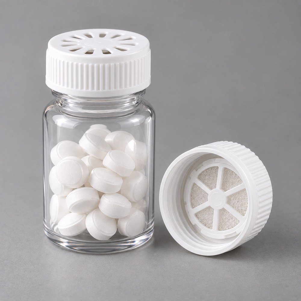 Desiccant Caps & Vials — Integrated vial system
