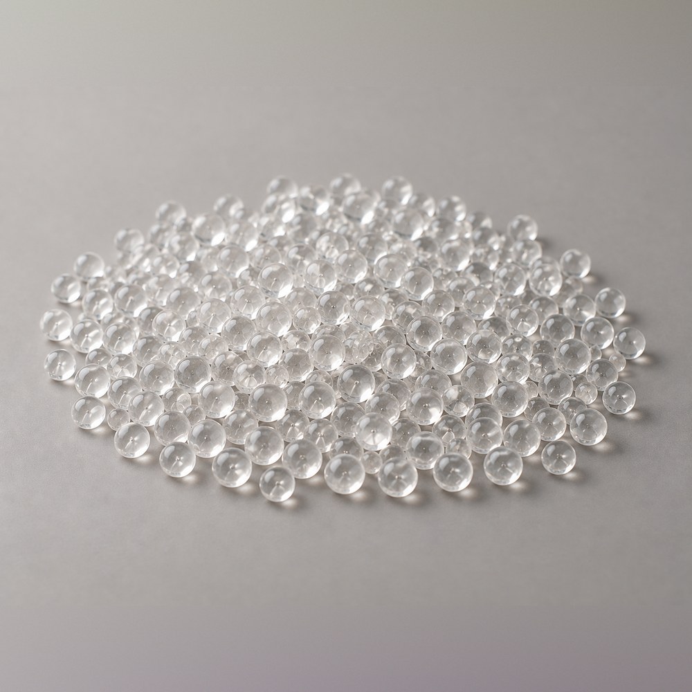 Transparent spherical silica gel beads